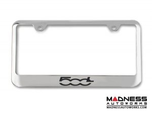 FIAT 500L License Plate Frame - Brushed Stainless Steel - 500L Logo - Standard